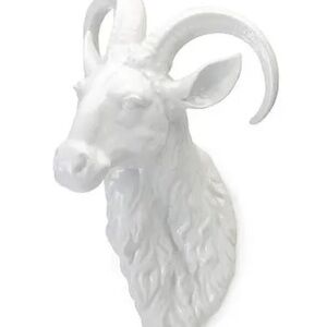 Williams Sonoma Home White Ram Head Wall Decor
